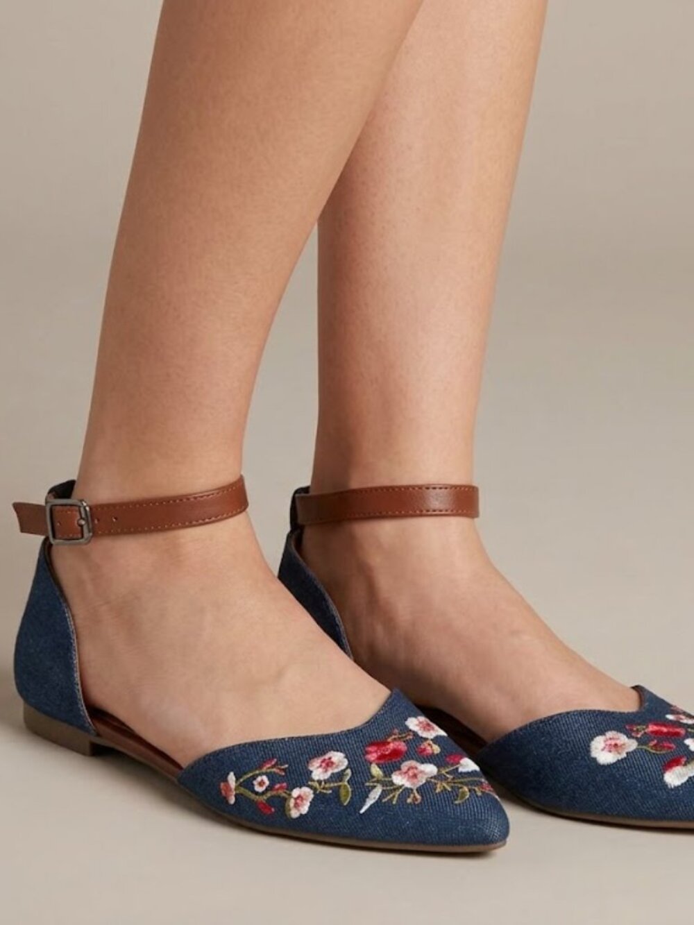 Rampage embroidered blue flats size 9